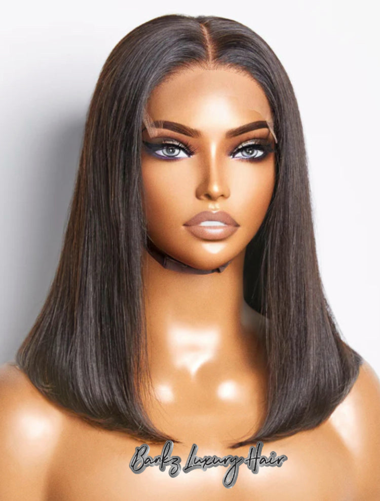 “Brandy” Glueless Lace Closure Bob Wig 150% Density Straight