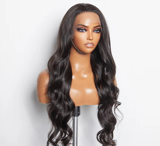 “London” 13x6 Glueless 3D Cap Pre-bleached Body Wave Transparent Lace Front Wig 150% Density