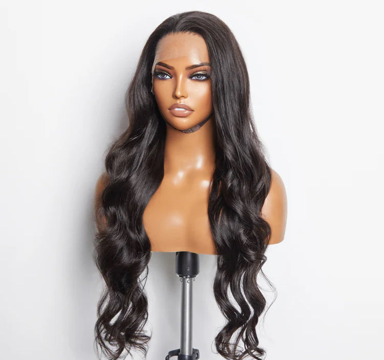 “London” 13x6 Glueless 3D Cap Pre-bleached Body Wave Transparent Lace Front Wig 150% Density