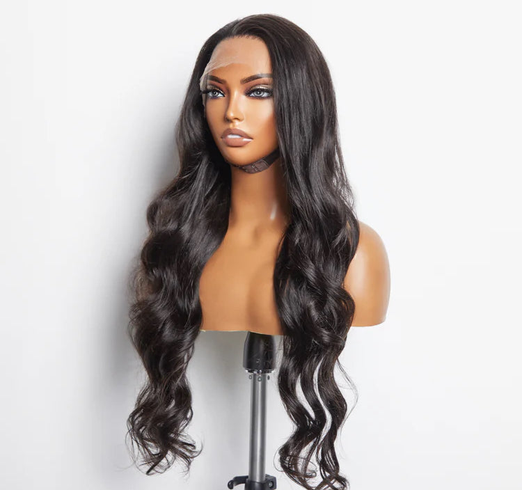 “London” 13x6 Glueless 3D Cap Pre-bleached Body Wave Transparent Lace Front Wig 150% Density