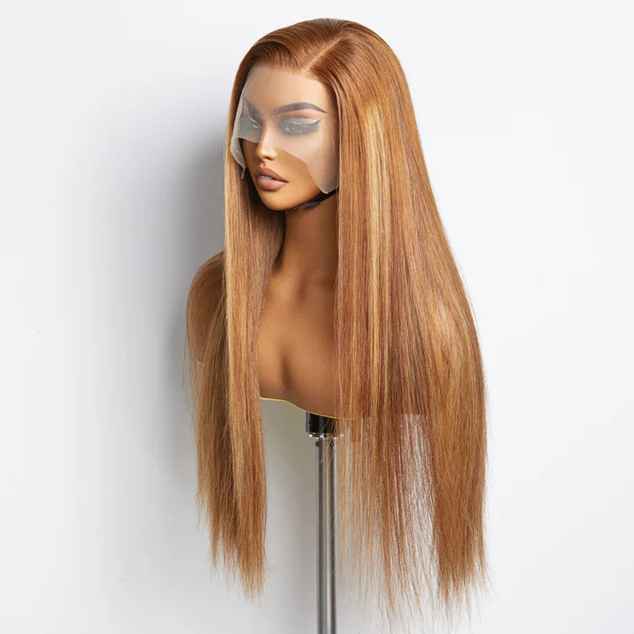 “LYRIC “ 18-24 Inch Pre-Plucked 13"x4" Lace Front Straight Wig Free Part 150% Density-100% Human Hair