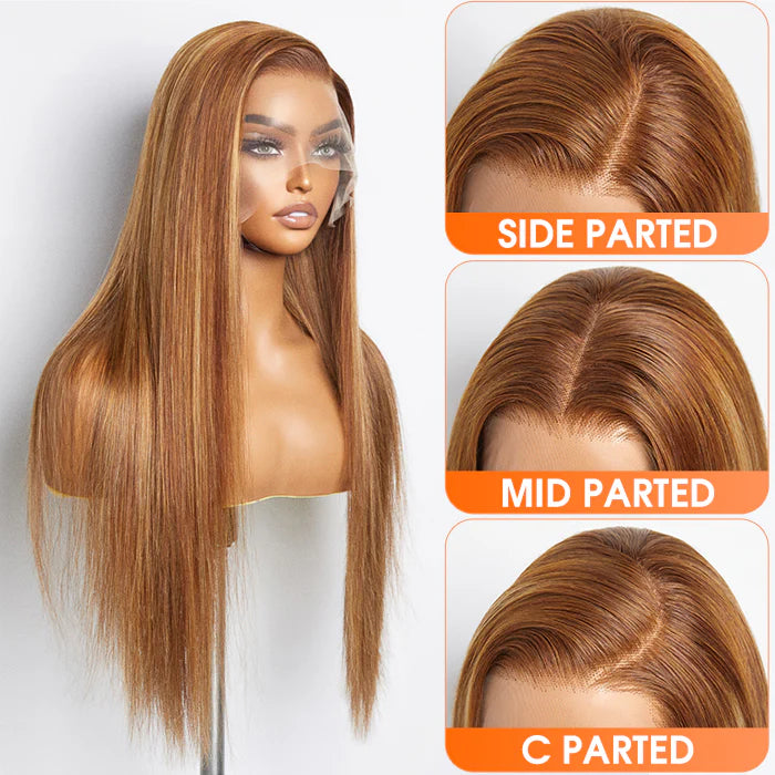 “LYRIC “ 18-24 Inch Pre-Plucked 13"x4" Lace Front Straight Wig Free Part 150% Density-100% Human Hair