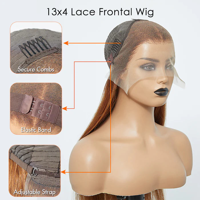 “LYRIC “ 18-24 Inch Pre-Plucked 13"x4" Lace Front Straight Wig Free Part 150% Density-100% Human Hair