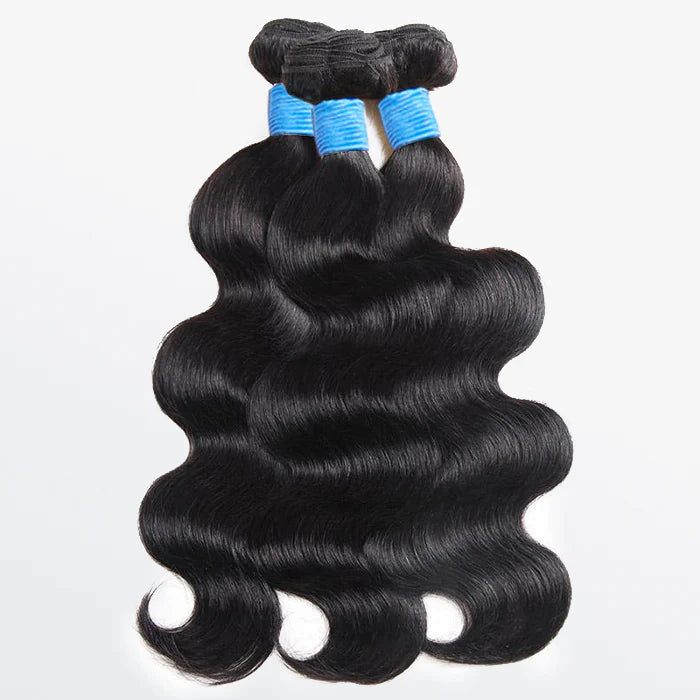 10-36 Inch Body Wavy Virgin Brazilian Hair #1B Natural Black