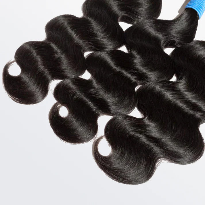 10-36 Inch Body Wavy Virgin Brazilian Hair #1B Natural Black