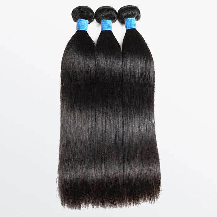 10-36 Inch Straight Virgin Brazilian Hair #1B Natural Black